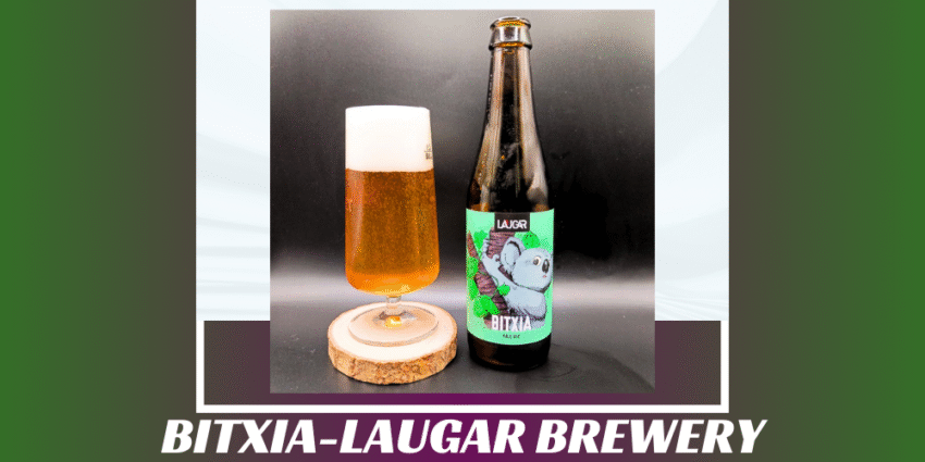 Imagen de la portada de la cerveza Bitxia que muestra el producto y el nombre