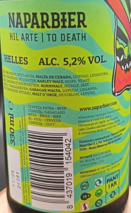 Imagen de la etiqueta Psychedelic que muestra toda la información legal