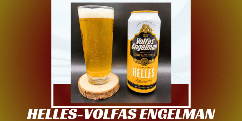 Imagen de la portada de la cerveza Helles que muestra el producto y el nombre