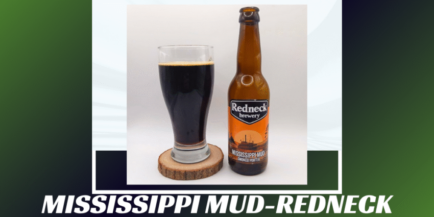 Imagen de la portada de la cerveza Mississippi Mud que muestra el producto y el nombre