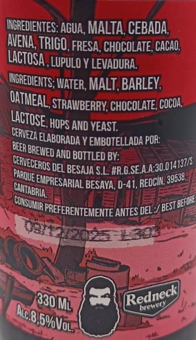 Imagen de la etiqueta Teniente Dan’Up que muestra toda la información legal